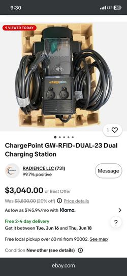 Electric Vehicle dual charging station** charge point *