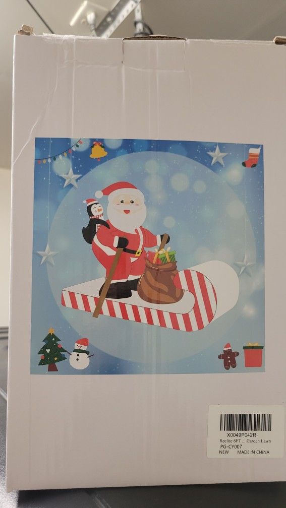 6ft Blow Up Santa on Sleigh