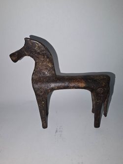 Vintage Trojan horse bronze statue