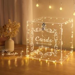 Acrylic, elegant card, box for birthday or weddings