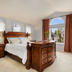 King Size Bedroom Set (bed frame, Headboard, Dresser With mirror, Armoire