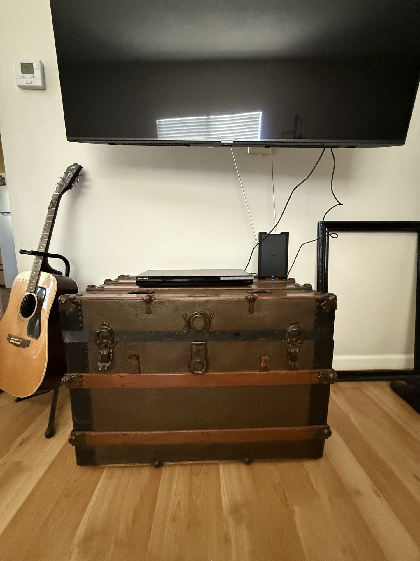 Old Repurposed Steamer Trunk With shelf