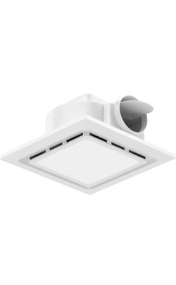 TEPU Bathroom Exhaust Fan with Light 144 CFM, 11.8In Grille, Cutout Size 9.8" × 9.8", Duct 4 Inch, 1.0 Sone Quiet Bath Ceiling Vent Fan Combo with 650