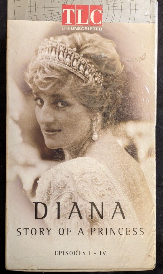 NEW RARE SEALED - Diana Story Of A Princess by TLC Live Unscripted. Episodes 1-4 on 2 VHS Movie Tapes, 220 Min