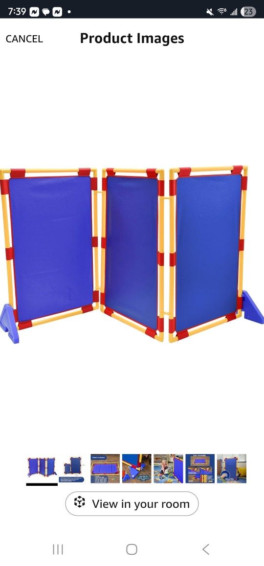 Children's Factory Rectangle PlayPanel Set - 3, Kids Room Divider Panel, Classroom Partition, Free-Standing Screen for Daycare or Preschool, Blue