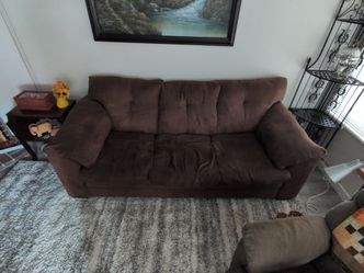 Brown couch.  87" long