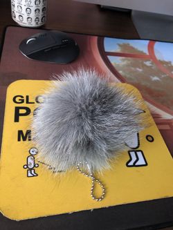 Fox fur keychain