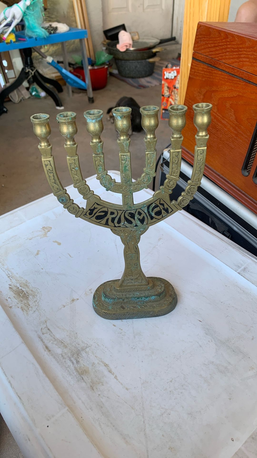 Jerusalem Brass Candle Sticks Holders