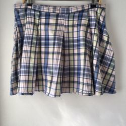 Plaid Mini Skirt, Size 17