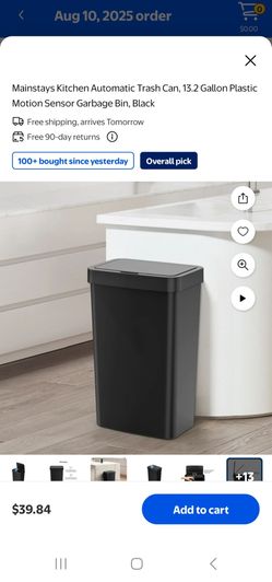 Motion Sensor hands-free  kitchen trash bin 13.2 gallon
