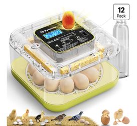 Egg Incubators for Hatching Eggs, 12 Egg Incubator with Automatic Egg Turning and Humidity Control, Incubator for Chicken/Quail/Duck Eggs with Tempera