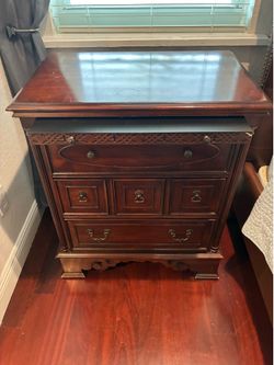 Pair of Dark Wood Traditional Nightstands