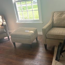 Two Occasional Chairs And One Ottoman
