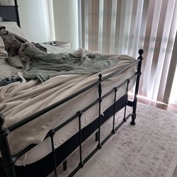 Magnolia Home Black Trellis Bed Frame - Queen