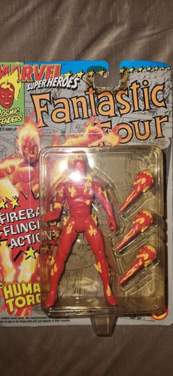 1992 Vintage Toybiz Marvel Superheroes Fantastic Four Human Torch