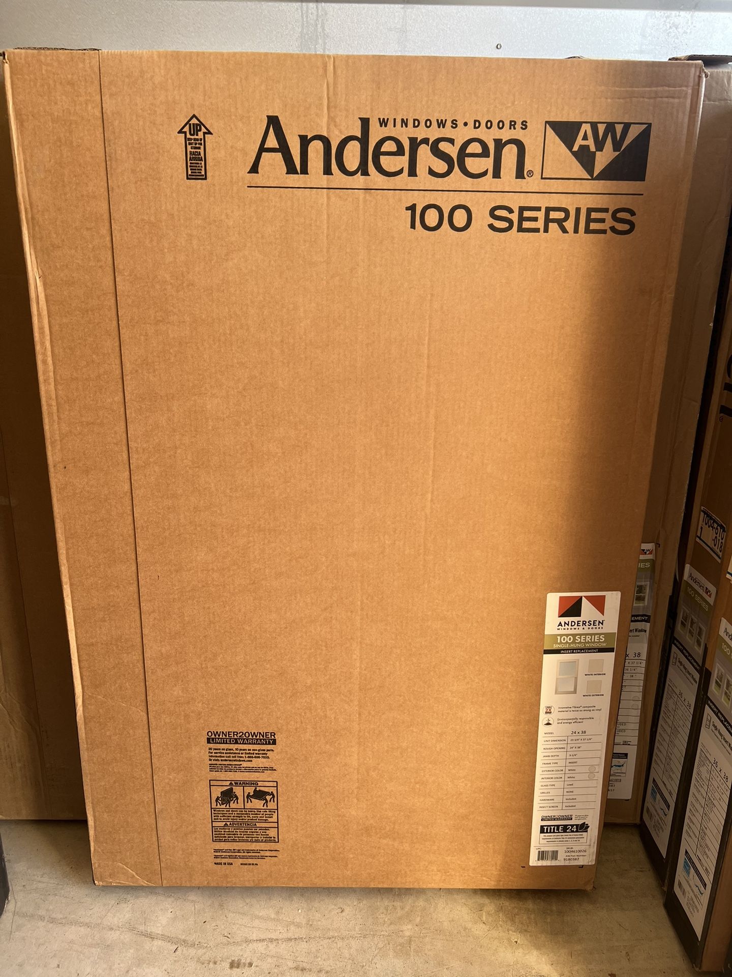 Andersen 100 Series 24in x 38in White Single Hung Insert Window