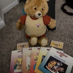 80s Teddy With Books And The Read Along Tapes