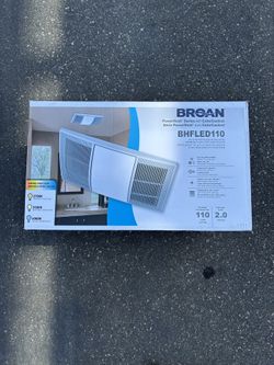 Broan PowerHeat 2.0-Sone 110-CFM White Lighted Bathroom Fan/Heater
