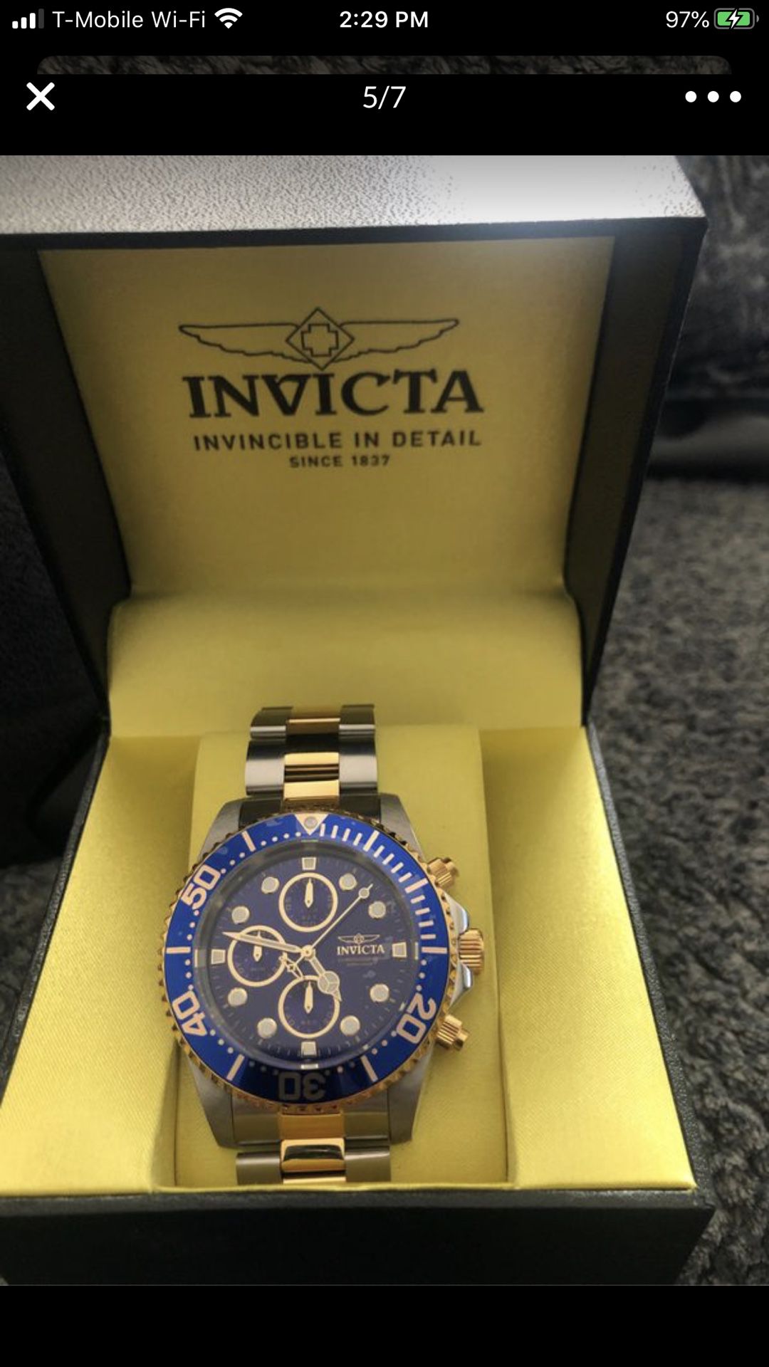 Invicta Mens 1773 Pro Diver Chronograph Gold-Tone and Silver Stainless Steel Watch