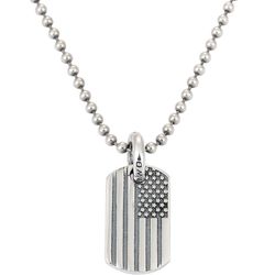 American flag silver pendant fashion chain