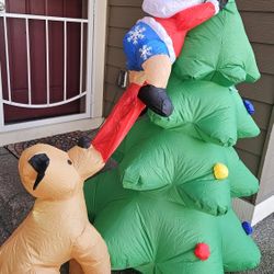 Santa & Dog Christmas Tree Decoration