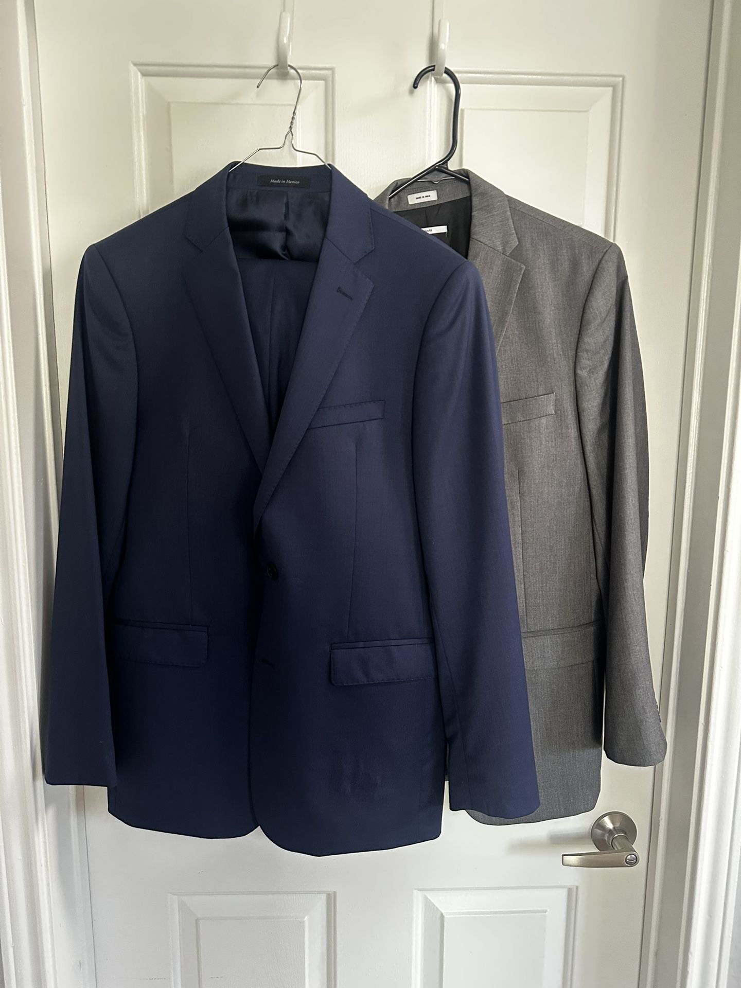 Two Tailored Calvin Klein Suits - 40R & 32x30