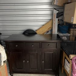Dark Wood Buffet Cabinet / Sideboard 