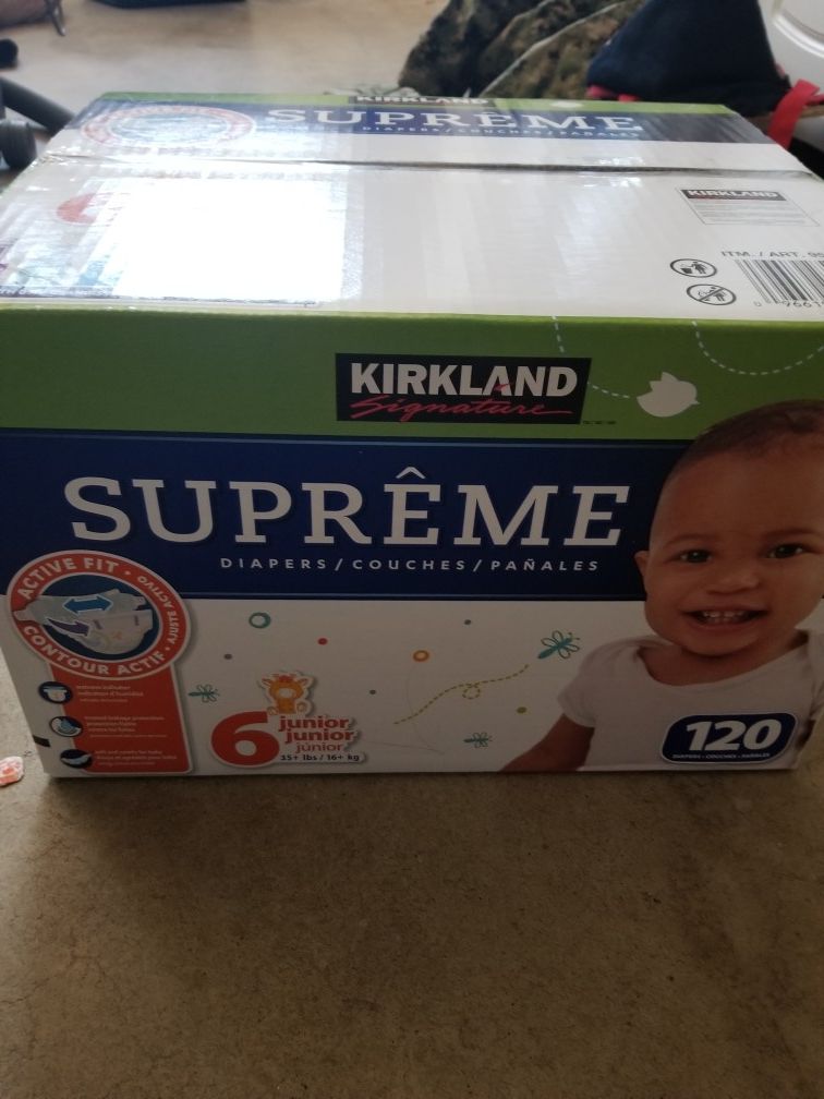 Diapers, size 6, kirkland