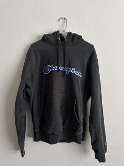 Champion Reverse Weave Hoodie Sweatshirt Black Size Medium