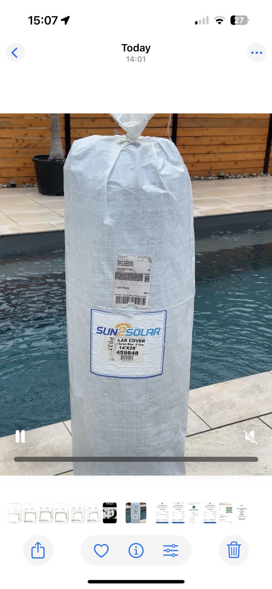 Inground Pool Solar cover 14X28