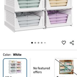 SNSLXH 8 Pack Stackable Closet Storage Bins, Multifunctional & Foldable Closet Organizers and Storage for Bathroom Kitchen Laundry Room Drawer Shelf S