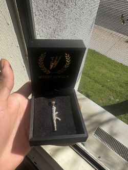 10K Gold Diamond AK47 Pendant