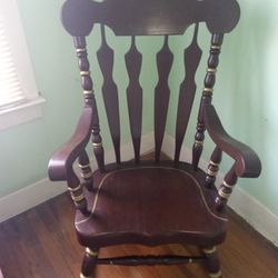 Unique Solid Oak Wood Painted Rocking Chair