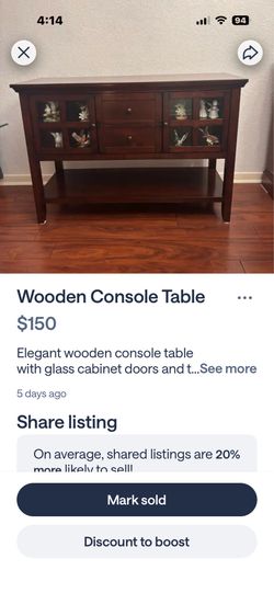 Wooden console table