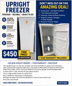 Brand New | Open Box | Upright Freezer