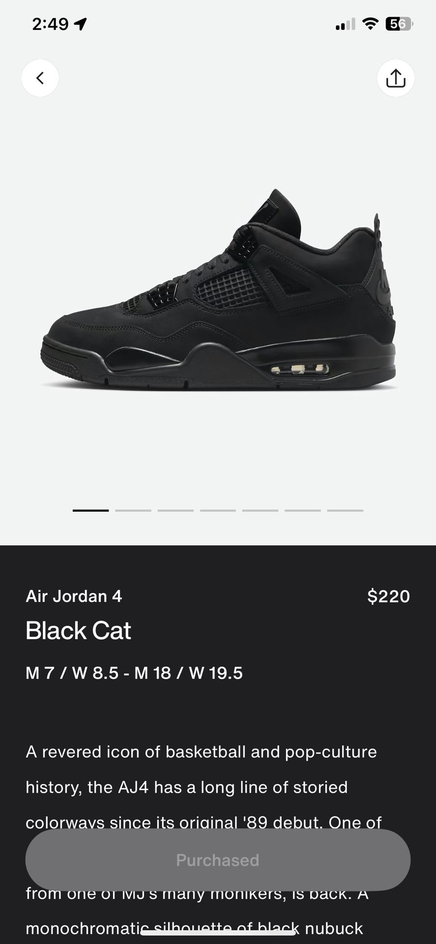 Jordan Black Cat 4 