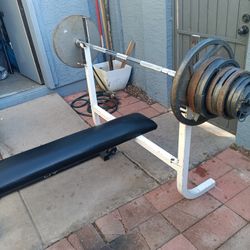 Olympic Weight Set With Bench Press 