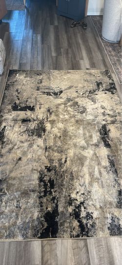 Abstract Area Rug Black and Beige 2 for 40$