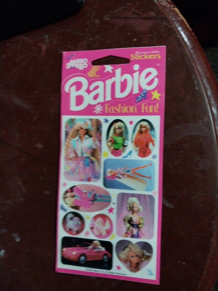 Barbie fashion fun removable stickers Circa 1992