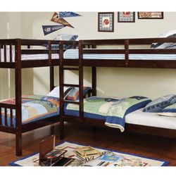 Quadruple Twin Bunk Bed - Trundle Sold Separate 