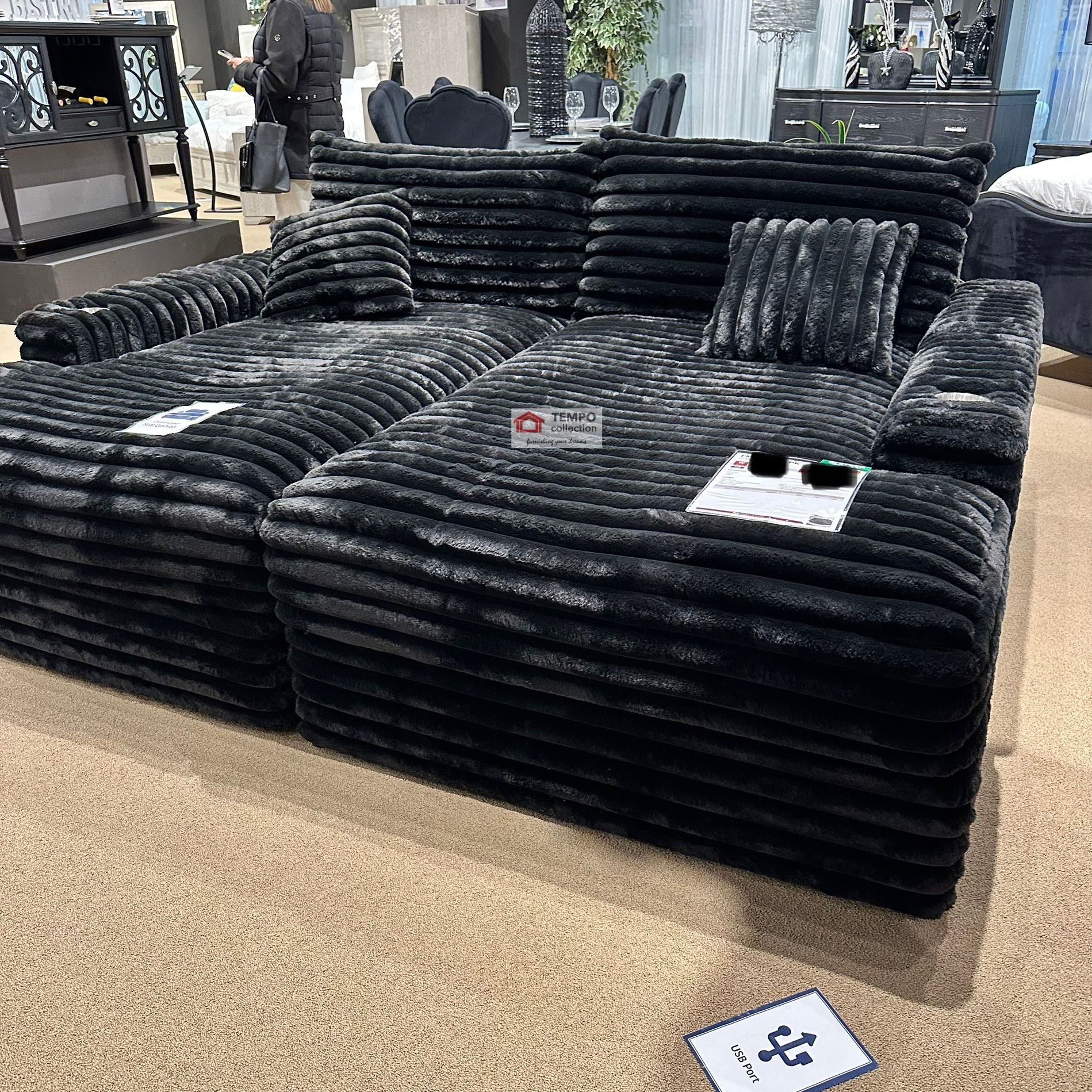 Double Chaise Sofa, Living Room Set, Sectional Sofa CORDUROY