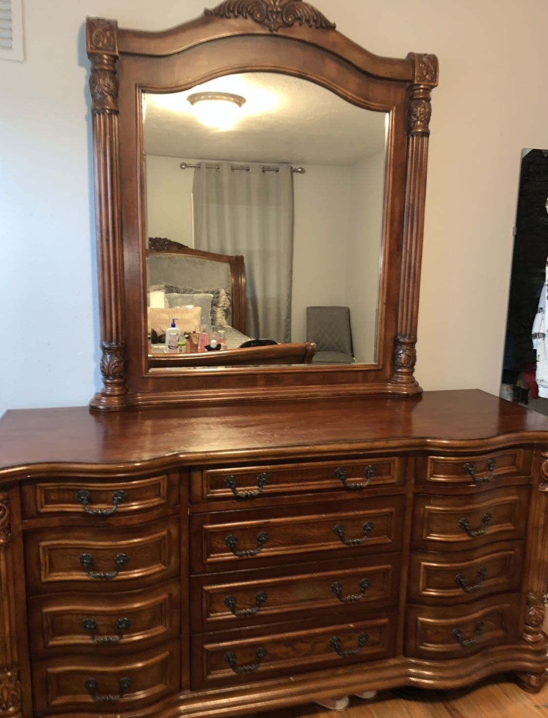 Wood Bed And Dresser