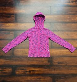 Little Girls Clothes Bright Pink Heather Color Lightweight Full Zipper Hoodie Long Sleeve Sweatshirt Jacket Size 7/8
