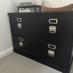 File Cabinet Black Wood