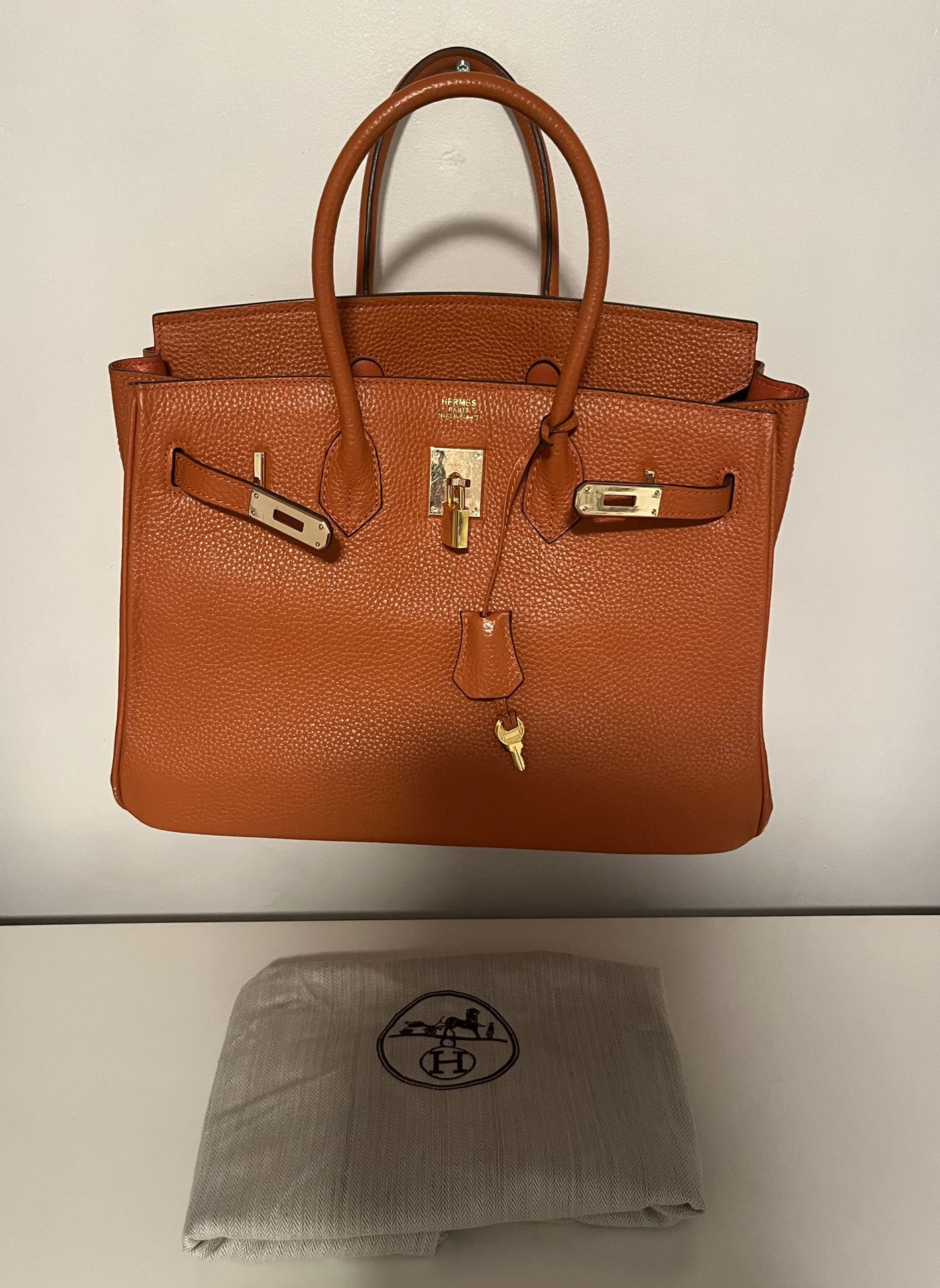luxury grain leather handbag  with Padlock, Keys, Clochette, Dust Bag