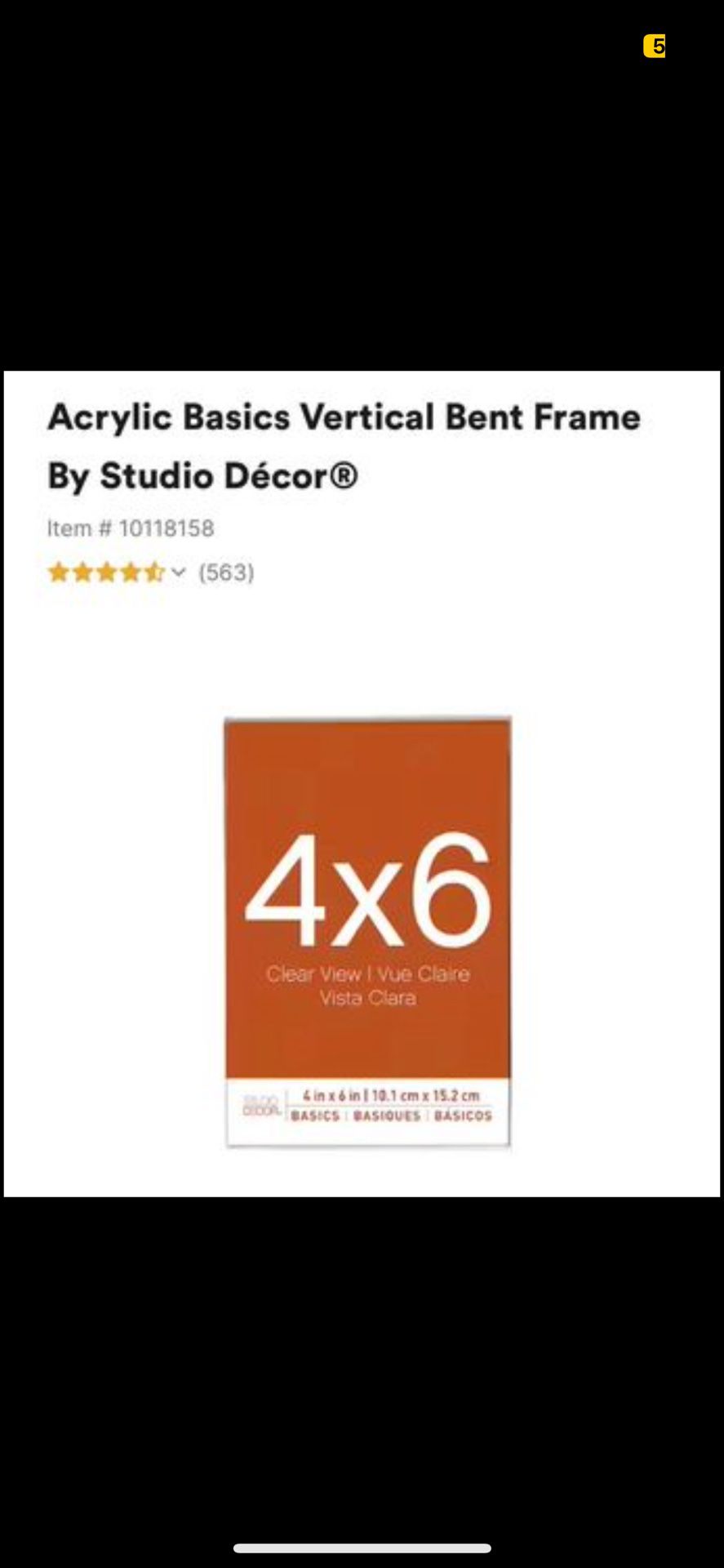 18 Count Acrylic Basics Vertical Bent Frame By Studio Décor