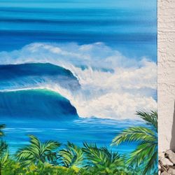 Ocean  Masterpiece! Original Oil On Fiberboard. p/u In PBGardens  Or PSL.