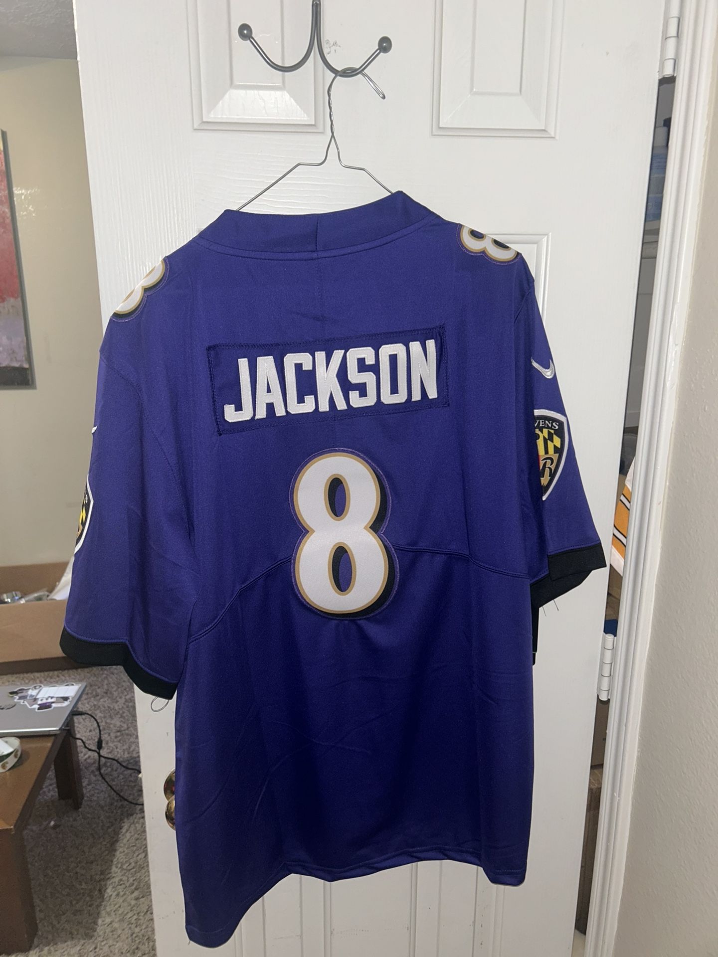 purple Lamar Jackson Nike jersey size L