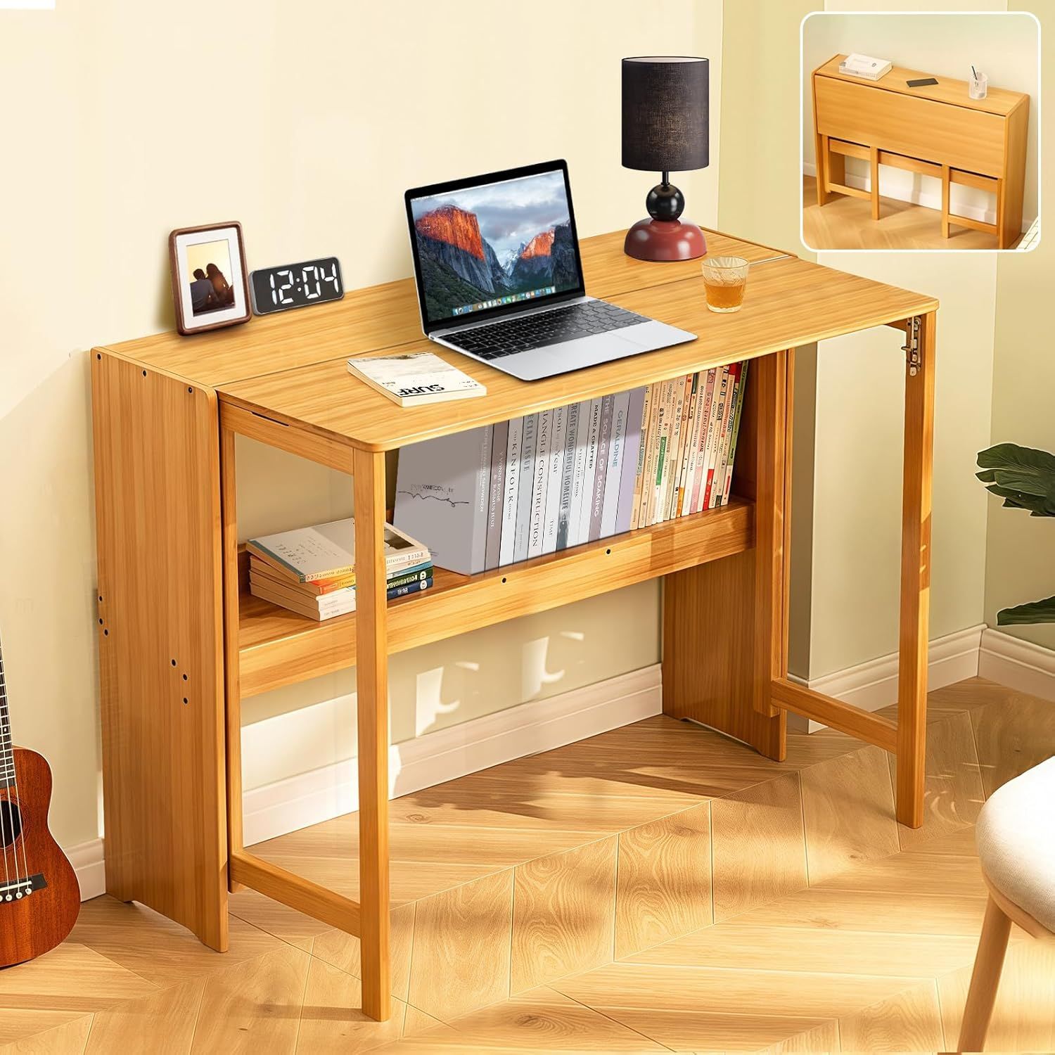 Bamboo Folding Desk  (Light Brown)