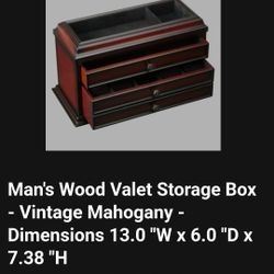 Man's Wood Valet Storage Box